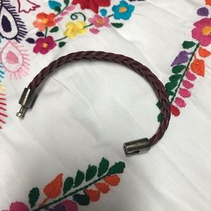 Uno de 50 red leather bracelet